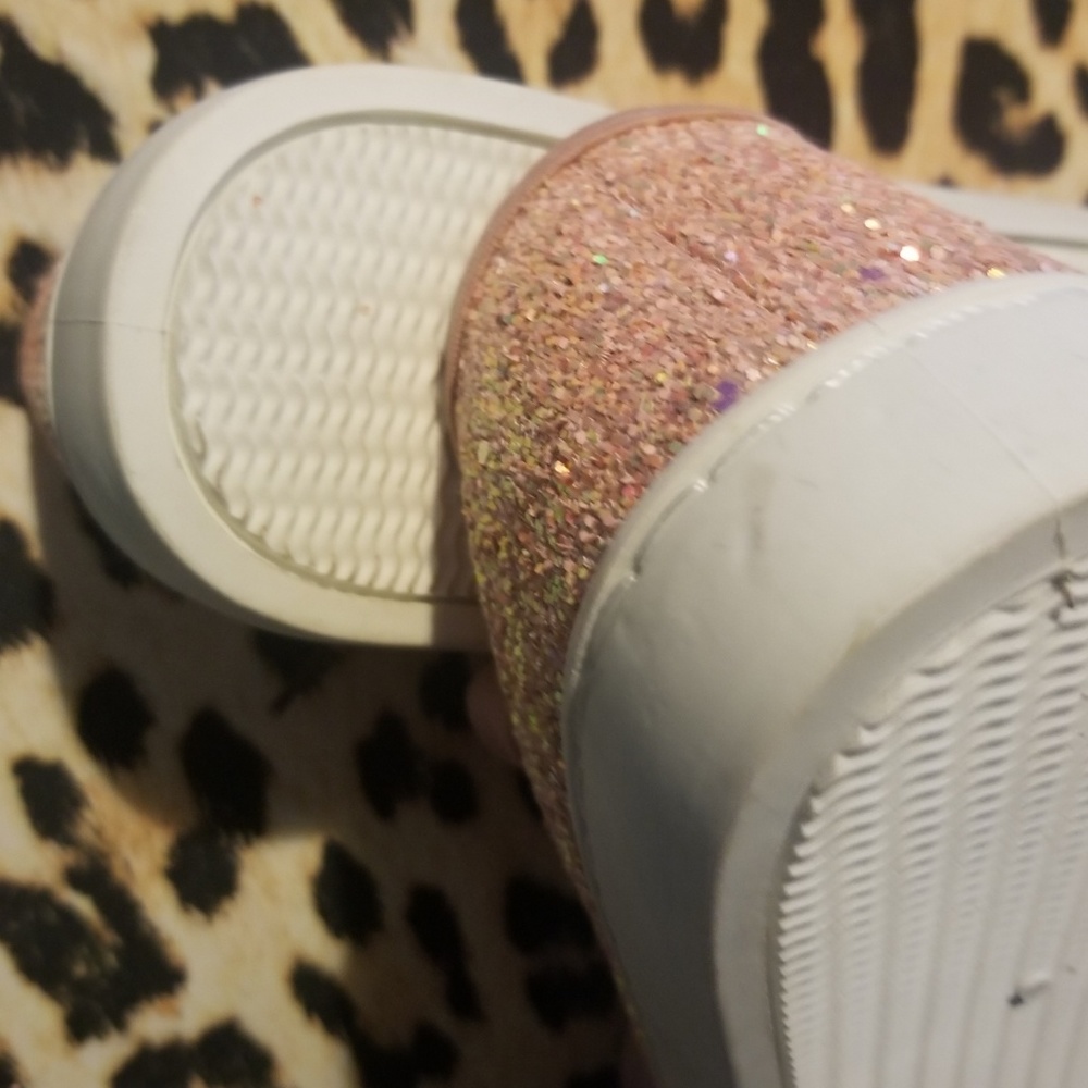 Women Pink Glitter Canvas shoes Soul Mates XL 9 10 - Picture 5 of 6